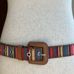 Multicolored Bohemian  Woven Women's Belt - Size Large